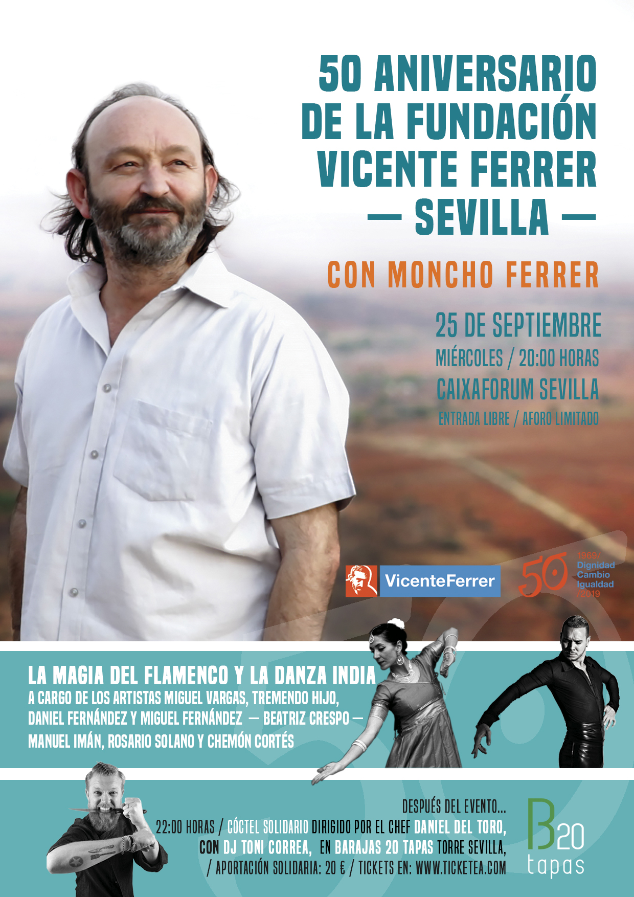 Sevilla acoge la celebración del 50 aniversario de la Fundación Vicente Ferrer con la visita de Moncho Ferrer