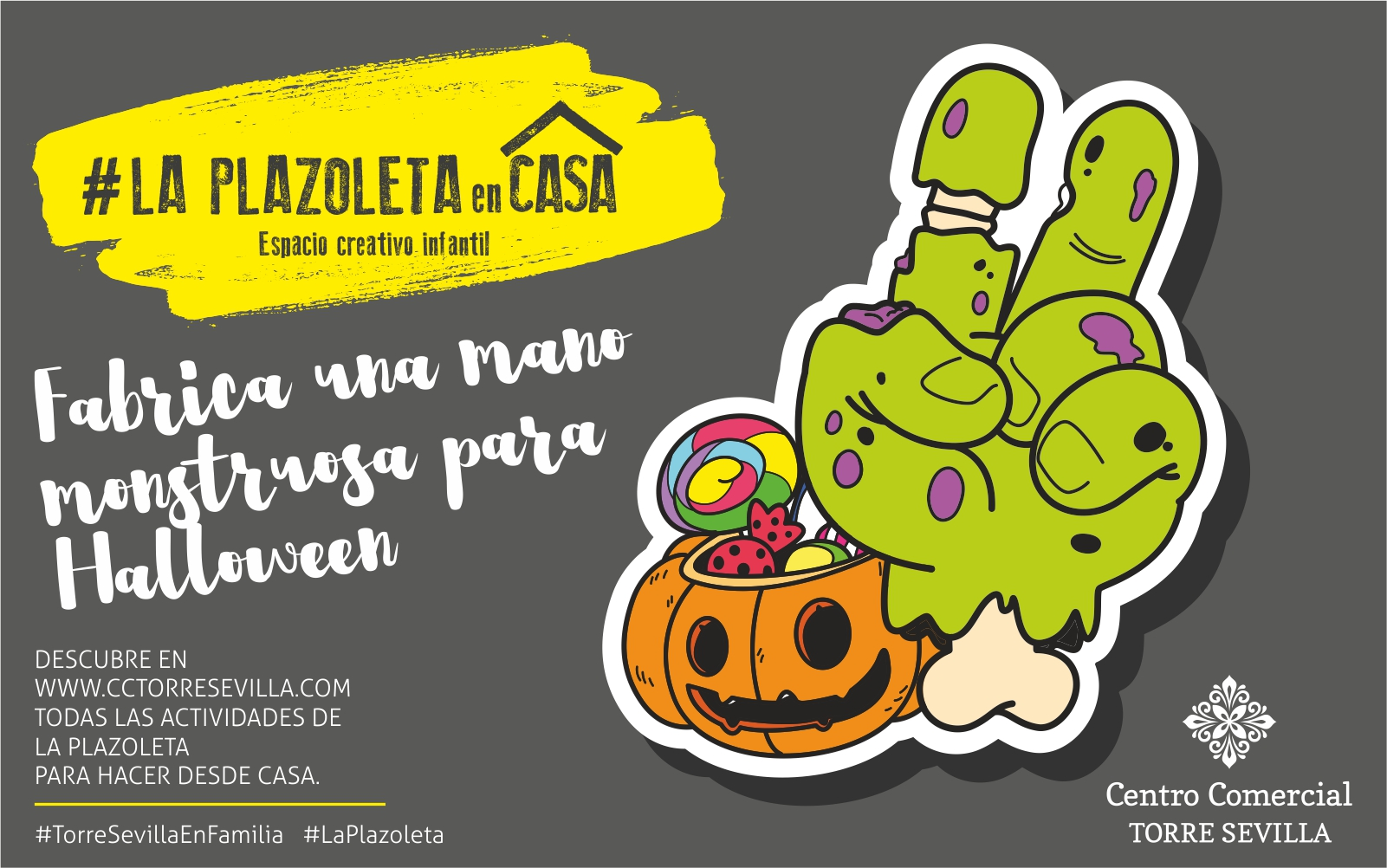 LA PLAZOLETA EN CASA Fabrica una mano monstruosa por Halloween