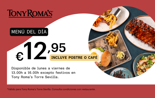 Menú diario 12,95€ en Tony Roma’s